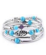 Ethnic Style Flower Natural Stone Handmade Bangle Turquoise Style - $16.81 CAD Ethnic Style Flower Natural Stone Handmade Bangle Turquoise Style - $16.81 CAD