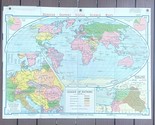 1950 Denoyer Geppert Classroom Wall Map H30 League of Nations Linen Back... - $44.95