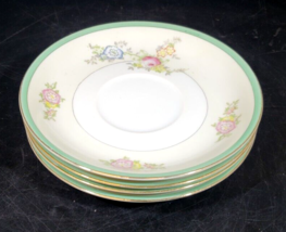 Set of 4 Vintage Japan N.S.P. Meito 5 3/4&quot; Saucer Plates, Hand Painted - £23.36 GBP