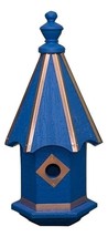 BLUEBIRD BIRDHOUSE - Bright Blue with Copper Trim &amp; Accents Amish Handma... - £118.48 GBP