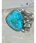 Navajo ring Mudman Kachina turquoise size 6 sterling silver women - $5,246.98 MXN