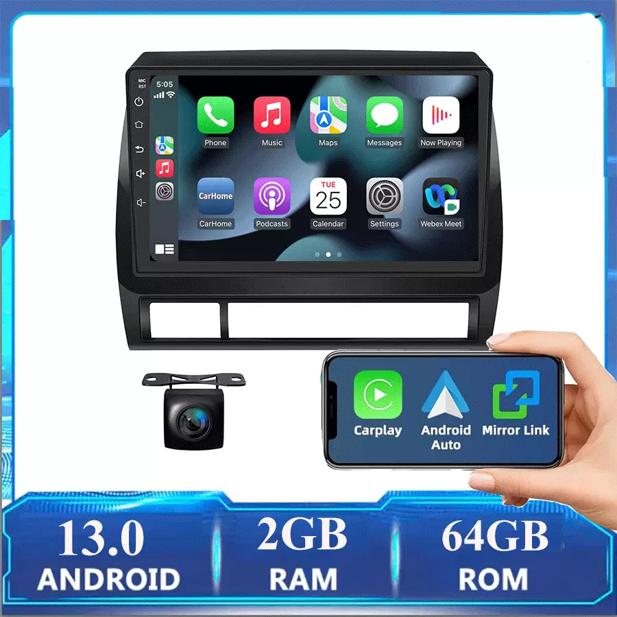 Android 13 GPS WIFI Car Stereo Radio CarPlay Auto For  Toyota Tacoma 200... - $92.99