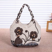 Women Linen Casual Handbag High Quality Travel Shoulder Bag Shopper Tote Purse F - £29.47 GBP
