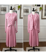Vintage 70s Mister Jay Pink 2pc Dress and Vest S M - $662.49 MXN