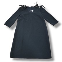 Tahari Dress Size 16 Womens A-Line Dress 3/4 Sleeves Shoulder Ties Black New NWT - £31.27 GBP