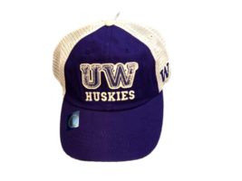 NWT New Washington Huskies Throwback Style Mesh Back Trucker Snapback Hat - £13.22 GBP