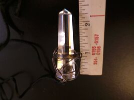 Vintage 2 1/4&quot; long Crystal Necklace Pendant on satin cord;  metal wrapp... - $447.59 MXN