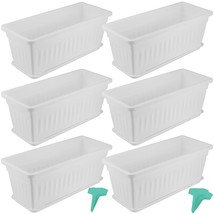 Plastic Vegetable Plant Boxes With 6 Pieces Trays, Rectangle, All In White. - $34.95