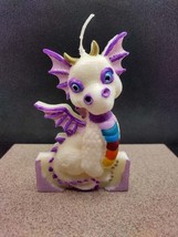 Purple Dragon Birthday Candle Cake Topper 4.5 Inch Tall - £10.94 GBP