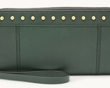 Fossil Jori RFID Zip Clutch Spruce Leather SWL2215366 Wristlet Dark Gree... - $48.50