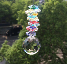 2Pcs Crystal Glass Ball 30mm Pendant Chandelier Part Window Suncatchers Hanging - £9.21 GBP
