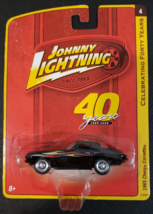 Johnny Lightning 40 Years 1965 Chevrolet Corvette Black with Flames - $9.99