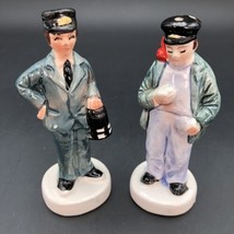 Vintage Train Engineer  &amp; Conductor Salt &amp; Pepper Shakers Charles Products Japan - £12.75 GBP