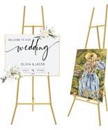 Gold Easel Stand for Sign Heavy Duty Metal Freestanding Adjustable Display  - $115.25 CAD