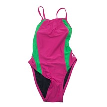 TYR Womens Diamondfit One Piece Swimsuit Keyhole Back Colorblock Pink Gr... - $21.16