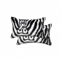 12&quot; X 20&quot; X 5&quot; Denton Zebra Black And White Faux  Pillow 2 Pack - £57.63 GBP