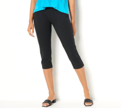 Women With Control Tummy Control Smooth &amp; Sleek Capri Pants- Black, Petite Xs - £17.88 GBP