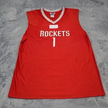 Houston Rockets Shirt Men XL Red Sleeveless 1 NBA Vneck Jersey Active Sportswear - £16.52 GBP