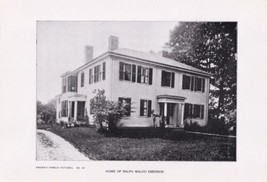 Vintage Print Brown&#39;s Famous Pictures - Home of Ralph Waldo Emerson - No. 80 - $4.00