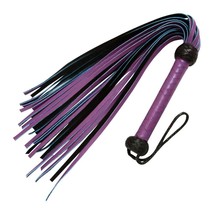 Real Cow Hide purple Leather Flogger 25 Thick Tails Heavy &amp; Thuddy impact Whip - £20.84 GBP