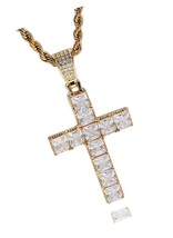 Cross Necklace for Men, Cubic Zirconia Crucifix 24 - £116.75 GBP