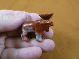 (Y-MOO-WB-30) small red gray buck MOOSE carving stone SOAPSTONE figurine... - $8.59