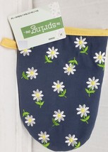 1 Printed Kitchen Mini Oven Mitt (5&quot; x 7.5&quot;) FLOWERS, DAISIES ON BLUE, HL - £6.32 GBP