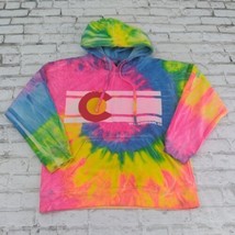 Esy Surf Co Hoodie Womens Small Tie Dye Neon Breckenridge Co Long Sleeve - £19.97 GBP