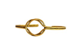 Minimalist Knot Bracelet, Brass Gold Bangle, Delicate Simple Cuff - £11.85 GBP