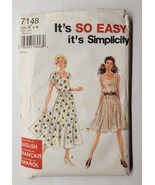 Simplicity Sewing Pattern 7148 Summer Dress Knee Length Size Size A 8-18... - £9.48 GBP