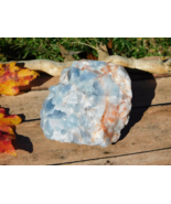 Blue Calcite with Red Calcite 283g Natural Stone Throat Chakra Meditation Relax - $24.00