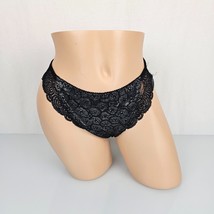 Delicates Sheer See Through Lace Second Skin Satin Lacy Panties Black S ... - $38.61