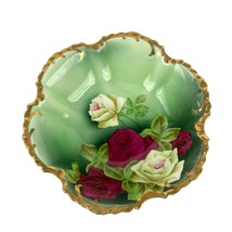 Antique Decorative Bowl 10&quot; Hand Painted Roses Royal Munich Bavaria Signed - $41.39