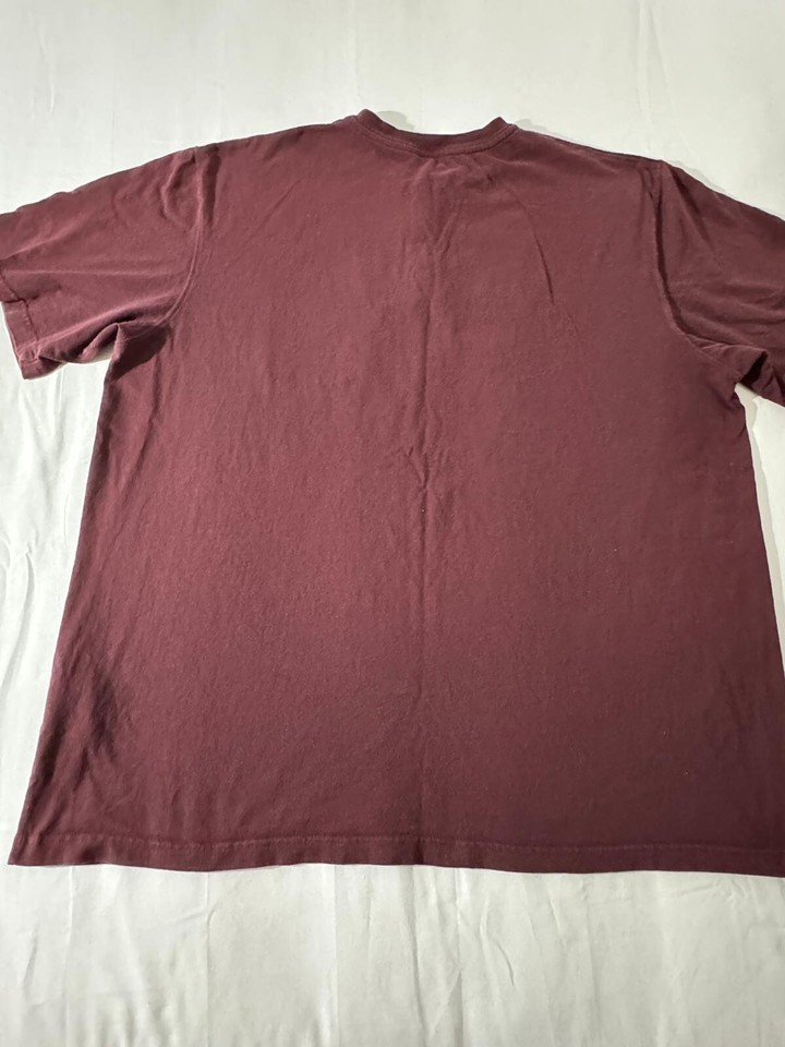 Carhartt K84 PRT Men's Size 2XL Burgundy Cotton Short Sleeve Henley T-Shirt Item image 2