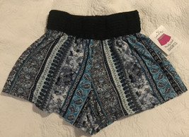 NWT Bobbie Brooks Blu Paisley Jacobean Floral Women&#39;s S Lounge Sleep Shorts Sz S - £7.27 GBP