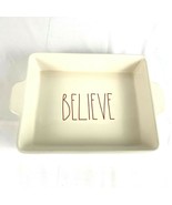 Rae Dunn Baking Pan Baker Ivory Christmas Casserole Believe 9x8x2.5 - $38.68