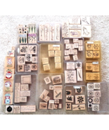 Lot 100 Wood Mount Rubber Stamps 8 Complete Sets of Stampin&#39; Up! Most Un... - £100.90 GBP