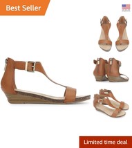 Women’s Great Gal Sandals - Breathable T-Strap Wedge Design in Toffee Color - $56.02