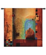 53x53 GARDEN ENSEMBLE Bamboo Asian Tapestry Wall Hanging  - £139.55 GBP