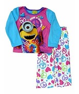 Despicable ME Girl&#39;s Fleece Have A Nice Day Fleece Pajama Set, Size 6 - $367.03 MXN
