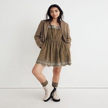 NWT Womens Size Small Madewell Embroidered Corduroy Square-Neck Mini Dress - £23.14 GBP