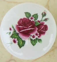 Ceramic Cabinet Knobs Pinkish Rose Flower - £4.17 GBP