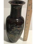 Vtg Japanese Export Burgundy Golden Ceramic Vase Flowers GORGEOUS!!! - $98.00