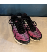 Nike Shoes Air Max Plus Tn Road Running Black Purple Sneakers 5y Womens 6.5 - £30.42 GBP