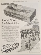 1924 Print Ad Fralingers Salt Water Taffy Atlantic City Beach Boardwalk NJ - $22.48