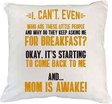 Make Your Mark Design Funny Mom is Awake White Pillow Cover for Mama, Mommy, Mot - £19.54 GBP+