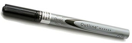 NEW SEALED Pentel Outline Dual-Color Marker Pen BLACK SILVER Metallic MS... - $5.89