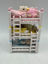 Sylvanian Families Calico Critters Triple Bunk Beds &amp; Three Baby Friends Lot - £8.70 GBP