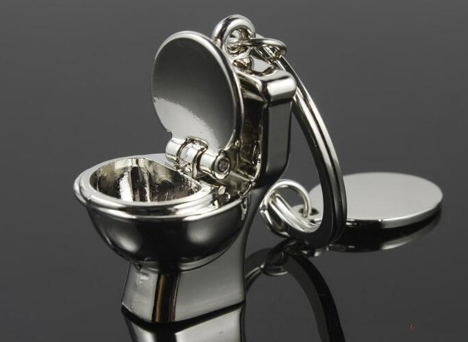 1pc Silver Toilet Key Chain,Friendship Key Ring,Best Friends Key chain,S... - $3.70