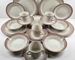 (4) Brick Oven Concentric Brown 5 Pc Place Setting Vintage Dining Dish R... - €132,93 EUR